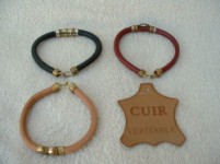 BRACELET CUIR ROND LOT DE 3 COULEURS