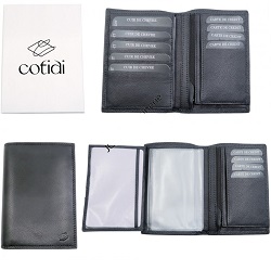 PORTEFEUILLE COTIDI ANTI RFID CUIR NOIR