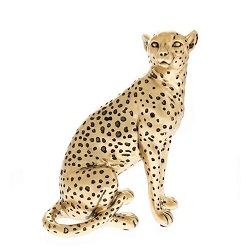 GUEPARD FACON BRONZE DORE STATUE