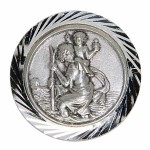 ST CHRISTOPHE MAGNETIQUE PLAQUE AUTO ROND ARGENTE