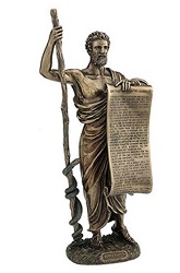 HIPPOCRATE AVEC SERMENT FACON BRONZE STATUE SCULPTURE