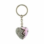 COEUR STRASS/ROSE LUXE PORTE CLES BOITE