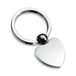 COEUR ARGENTE PORTE CLES PERLE