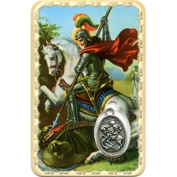 SAINT GEORGES CARTE PRIERE MEDAILLON LOT DE 2