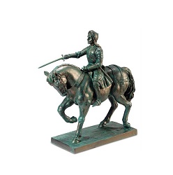 JEANNE D ARC A CHEVAL STATUE FACON BRONZE