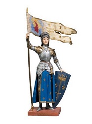 JEANNE D'ARC ORIFLAMME COULEURS RESINE STATUE