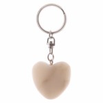 COEUR EN MARBRE BLANC PORTE CLES LOT DE 2