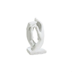 LA CATHEDRALE DE RODIN PATINE BLANCHE STATUETTE 18 CMS