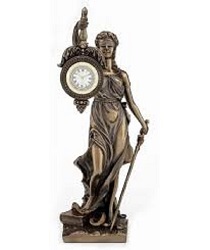 LA JUSTICE PENDULE BRONZE STATUE SCULPTURE