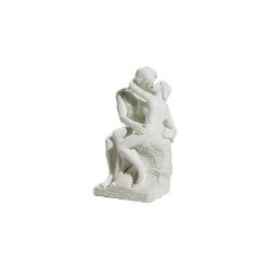 LE BAISER DE RODIN PATINE BLANCHE STATUETTE 15 CMS