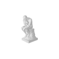 LE PENSEUR DE RODIN PATINE BLANCHE STATUETTE 15 CMS