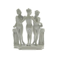 LES 3 GRACES DE CORDIER PATINE BLANCHE STATUETTE