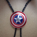 BOLO TIE CRAVATE WESTERN  CAPITAINE AMERICA