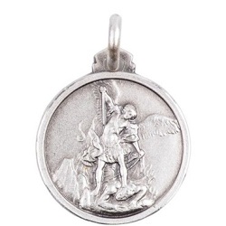 SAINT MICHEL ARGENT VERITABLE CHAINE PENDENTIF COLLIER