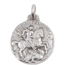 SAINT GEORGES PENDENTIF MEDAILLE ARGENT COLLIER
