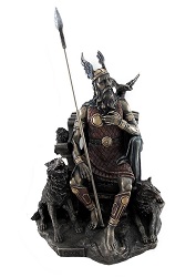 DIEU ODIN ASSIS FACON BRONZE STATUE