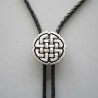 BOLO TIE CRAVATE WESTERN PLAQUE ARGENT CELTIQUE