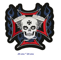 GRAND ECUSSON PATCH THERMOCOLLANT MOTEUR BIKER 25CMS/24CMS