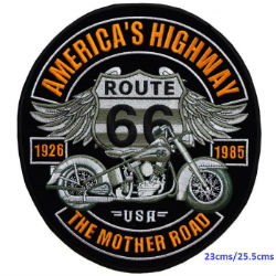 GRAND ECUSSON PATCH THERMOCOLLANT ROUTE 66 23CMS/25.5CMS