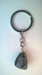 OBSIDIENNE NEIGE PORTE CLES PIERRE NATURELLE