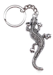 SALAMANDRE LEZARD PORTE CLES METAL ARGENTE