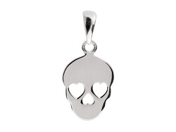 TETE DE MORT YEUX COEURS PENDENTIF ARGENT 925 ECRIN