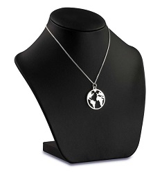 CARTE DU MONDE PENDENTIF ARGENT 925 ECRIN