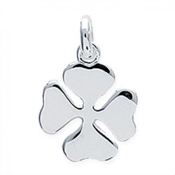 PENDENTIF TREFLE ARGENT RHODIE MEDAILLE CHAINE COLLIER