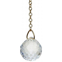 PENDULE RADIESTHESIE BOULE CRISTAL FACETTE