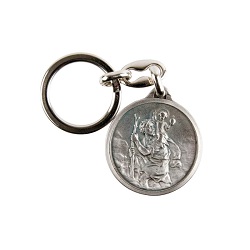 SAINT CHRISTOPHE DEBOUT PORTE CLES METAL ARGENTE