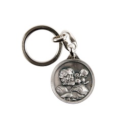 SAINT CHRISTOPHE VISAGE PORTE CLES METAL ARGENTE
