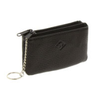 PORTE MONNAIE CUIR DOUBLE COMPARTIMENTS A ZIP PORTE CLES