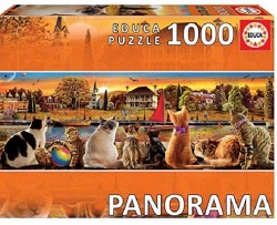 PUZZLE 1000 PIECES CHATS SUR LE QUAI