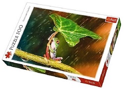 PUZZLE 500 PIECES GRENOUILLE SOUS PARAPLUIE