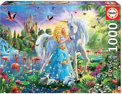 PUZZLE 1000 PIECES LA PRINCESSE ET LA LICORNE