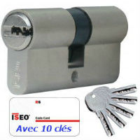 CYLINDRE SERRURE HAUTE SECURITE ISEO/R6 AVEC 10 CLES DIMENSION AU CHOIX