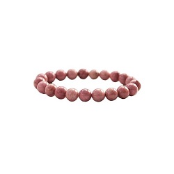 RHODONITE ROSE BRACELET BOULES 8 MMS