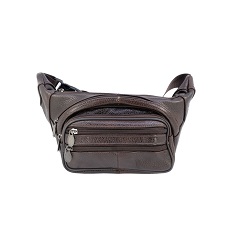 POCHETTE SAC BANANE CEINTURE CUIR NOIR