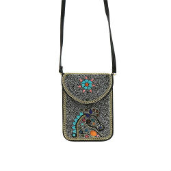 POCHETTE PORTABLE PERLES CHEVAL TOUR DE COU BANDOULIERE