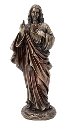 JESUS SACRE COEUR FACON BRONZE STATUE