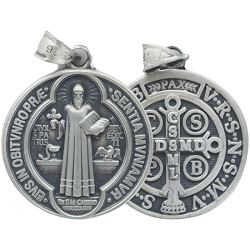 SAINT BENOIT PENDENTIF MEDAILLE ARGENT VEILLI COLLIER