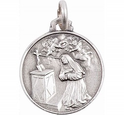 SAINTE RITA ARGENT VERITABLE CHAINE PENDENTIF COLLIER