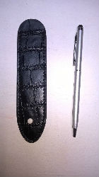 STYLO BILLE POUR TACTILE AVEC ETUI CUIR NOIR