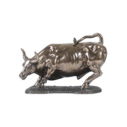 TAUREAU CHARGEANT FACON BRONZE STATUE SCULPTURE