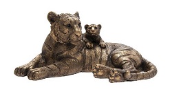 TIGRE + BEBE FACON BRONZE STATUE SCULPTURE