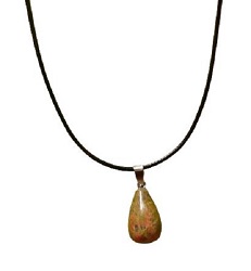 UNAKITE PIERRE NATURELLE PENDENTIF COLLIER