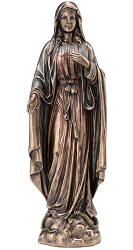 VIERGE MARIE FACON BRONZE STATUE SCULPTURE 28 CMS