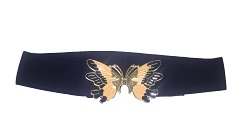 CEINTURE ELASTIQUE PAPILLON COULEUR BLEUE