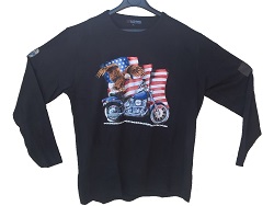 AIGLE MOTO SUR DRAPEAU USA TEE SHIRT L