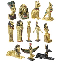 12 FIGURINES DU MONDE DE L'EGYPTE ANCIENNE
